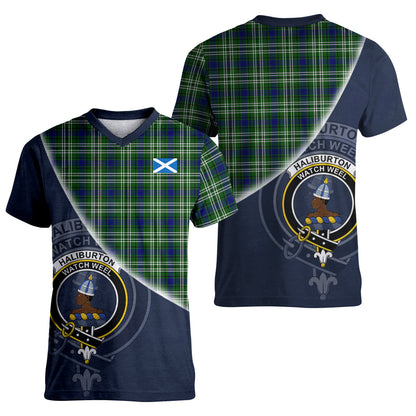 Printivon Haliburton Tartan Scottish Crest T Shirt