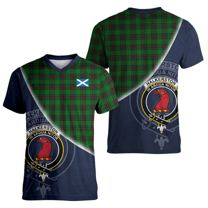 Printivon Halkerston Tartan Scottish Crest T Shirt