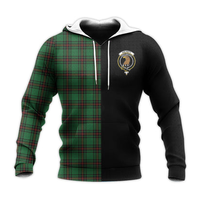 Printivon Halkett Tartan Personalize Half Hoodie