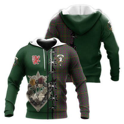 Printivon Hall Tartan Hoodie Lion Rampant And Celtic Thistle Style