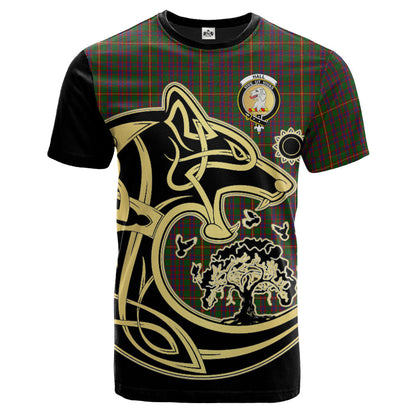 Printivon Hall Crest Celtic Wolf Tartan T Shirt Custom Your Text