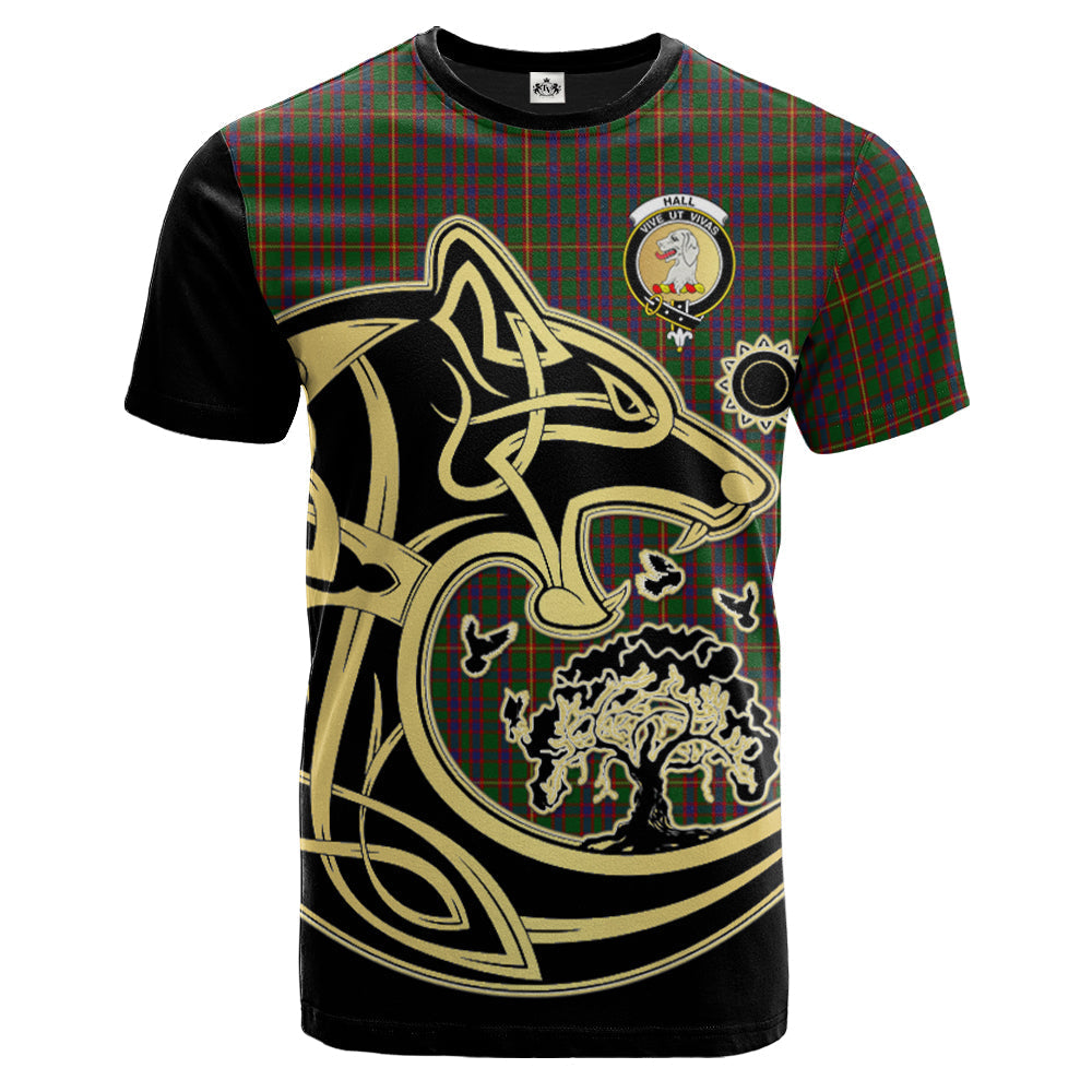 Printivon Hall Crest Celtic Wolf Tartan T Shirt Custom Your Text