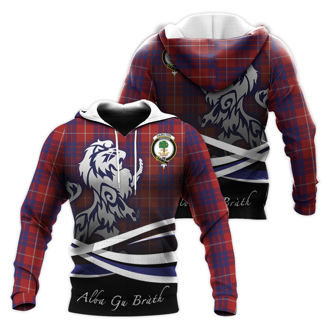 Printivon Hamilton Tartan Scottish Lion Hoodie