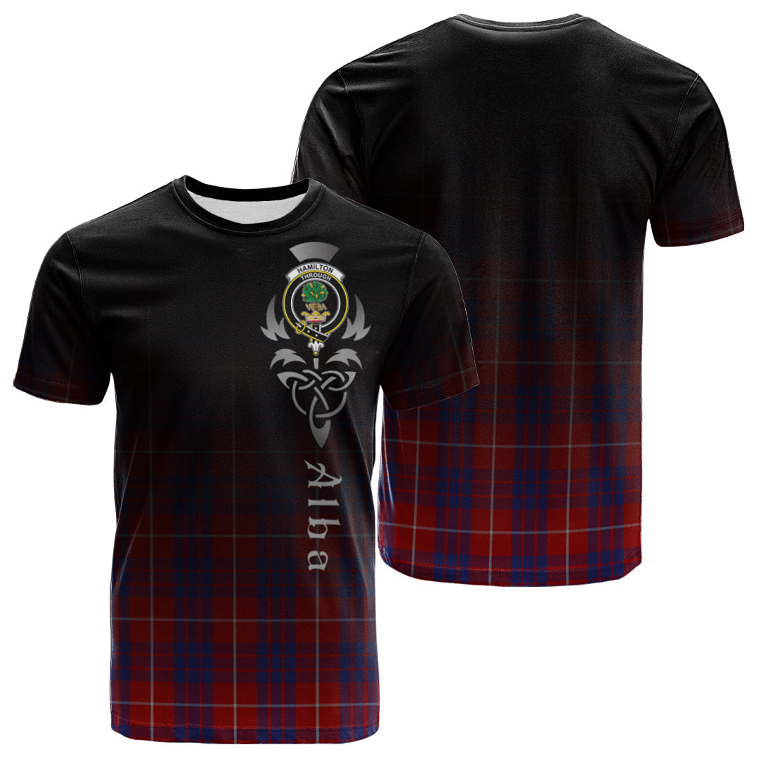 Printivon Hamilton Tartan Crest Alba Celtic T Shirt
