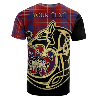 Printivon Hamilton Crest Celtic Wolf Tartan T Shirt Custom Your Text