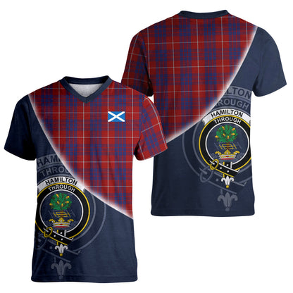 Printivon Hamilton Tartan Scottish Crest T Shirt