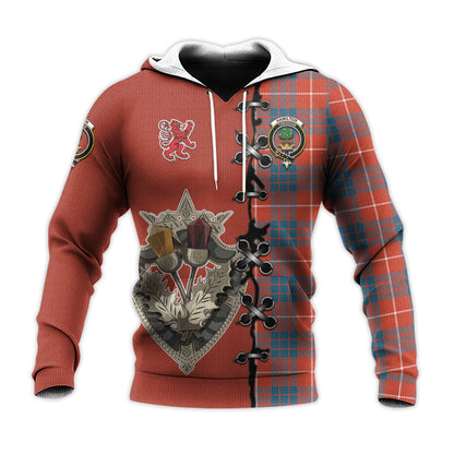 Printivon Hamilton Ancient Tartan Hoodie Lion Rampant And Celtic Thistle Style