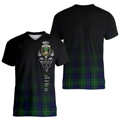 Printivon Hamilton Green Hunting Tartan Crest Alba Celtic T Shirt
