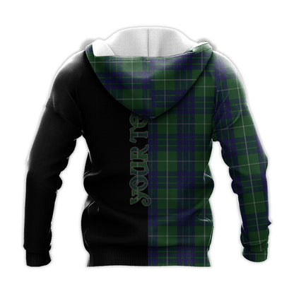 Printivon Hamilton Green Hunting Tartan Personalize Half Hoodie