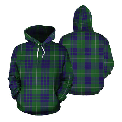 Printivon Hamilton Green Hunting Tartan Hoodie