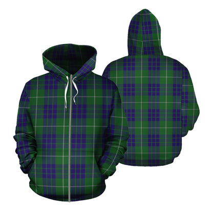 Printivon Hamilton Green Hunting Tartan Hoodie