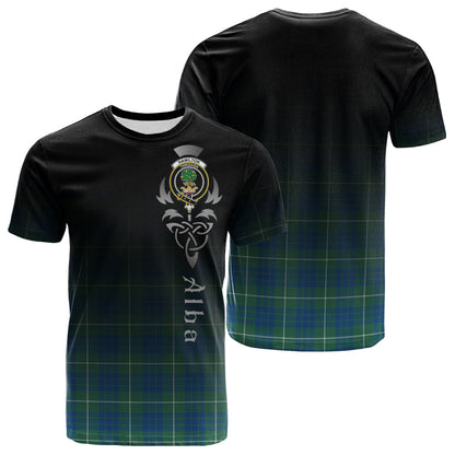 Printivon Hamilton Hunting Ancient Tartan Crest Alba Celtic T Shirt