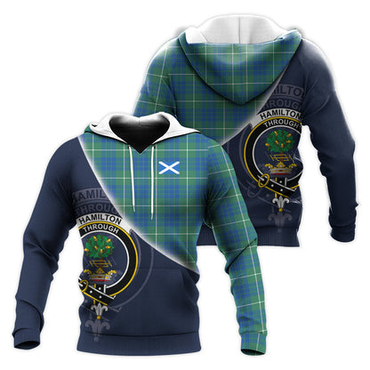 Printivon Hamilton Hunting Ancient Tartan Scottish Crest Hoodie