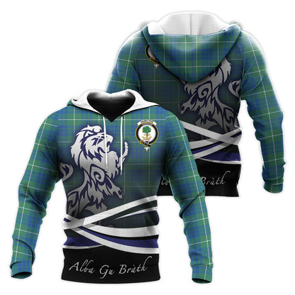 Printivon Hamilton Hunting Ancient Tartan Scottish Lion Hoodie