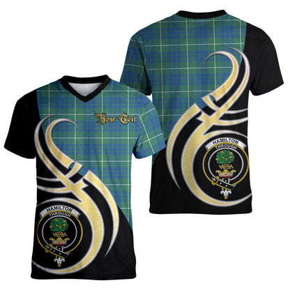 Printivon Hamilton Hunting Ancient Tartan Crest Believe In Me T Shirt