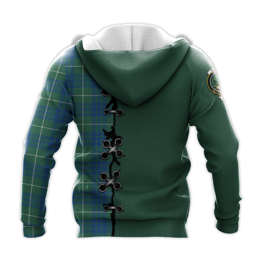 Printivon Hamilton Hunting Ancient Tartan Hoodie Lion Rampant And Celtic Thistle Style