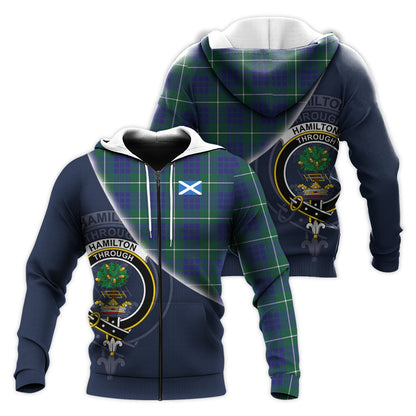 Printivon Hamilton Hunting Modern Tartan Scottish Crest Hoodie