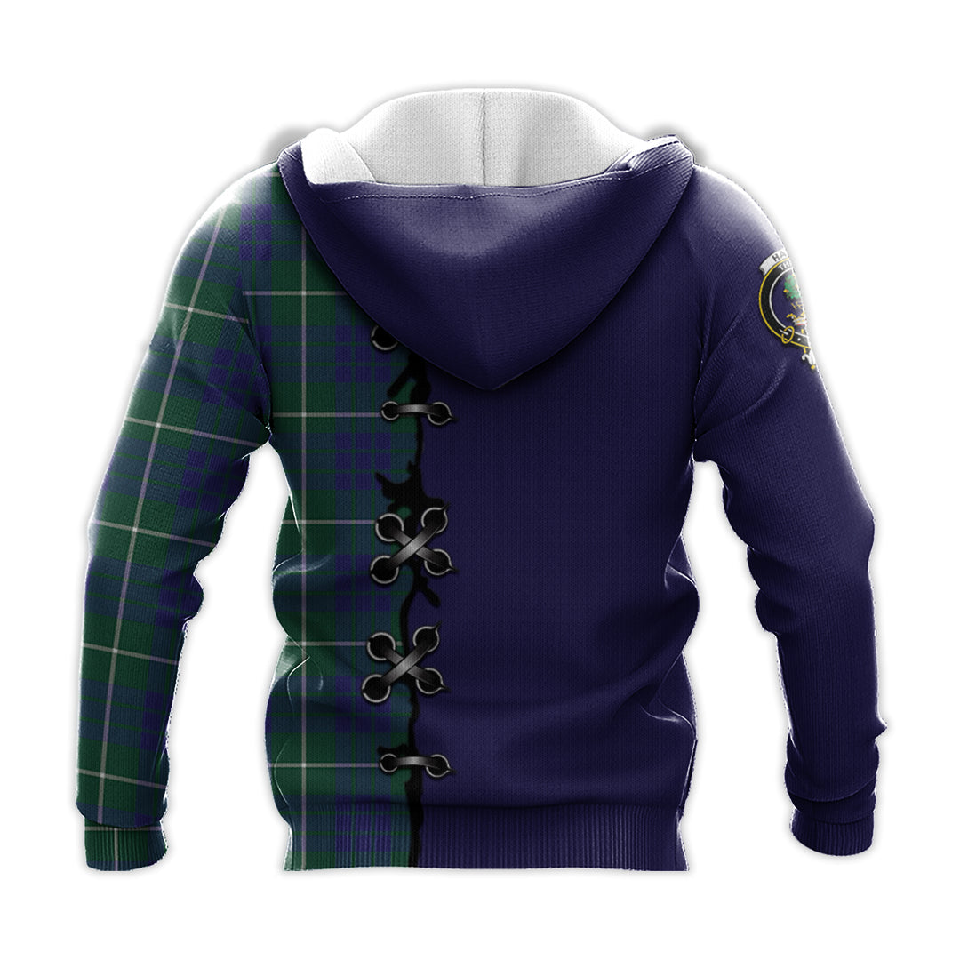 Printivon Hamilton Hunting Modern Tartan Hoodie Lion Rampant And Celtic Thistle Style