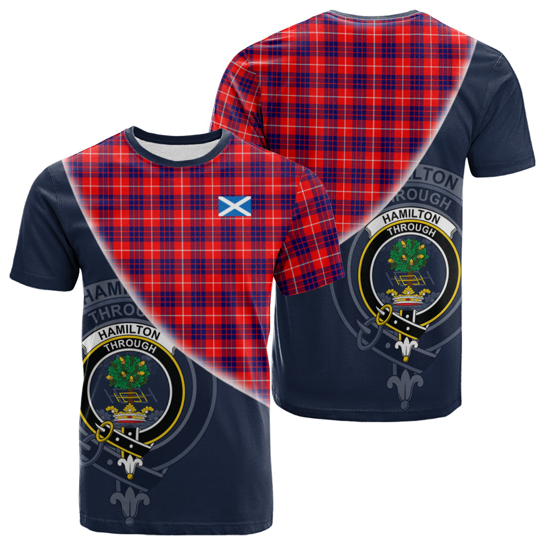 Printivon Hamilton Modern Tartan Scottish Crest T Shirt
