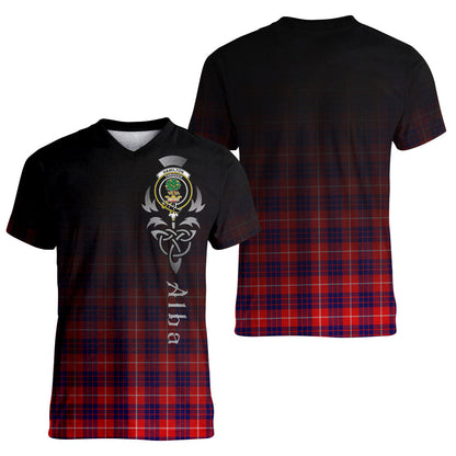 Printivon Hamilton Modern Tartan Crest Alba Celtic T Shirt
