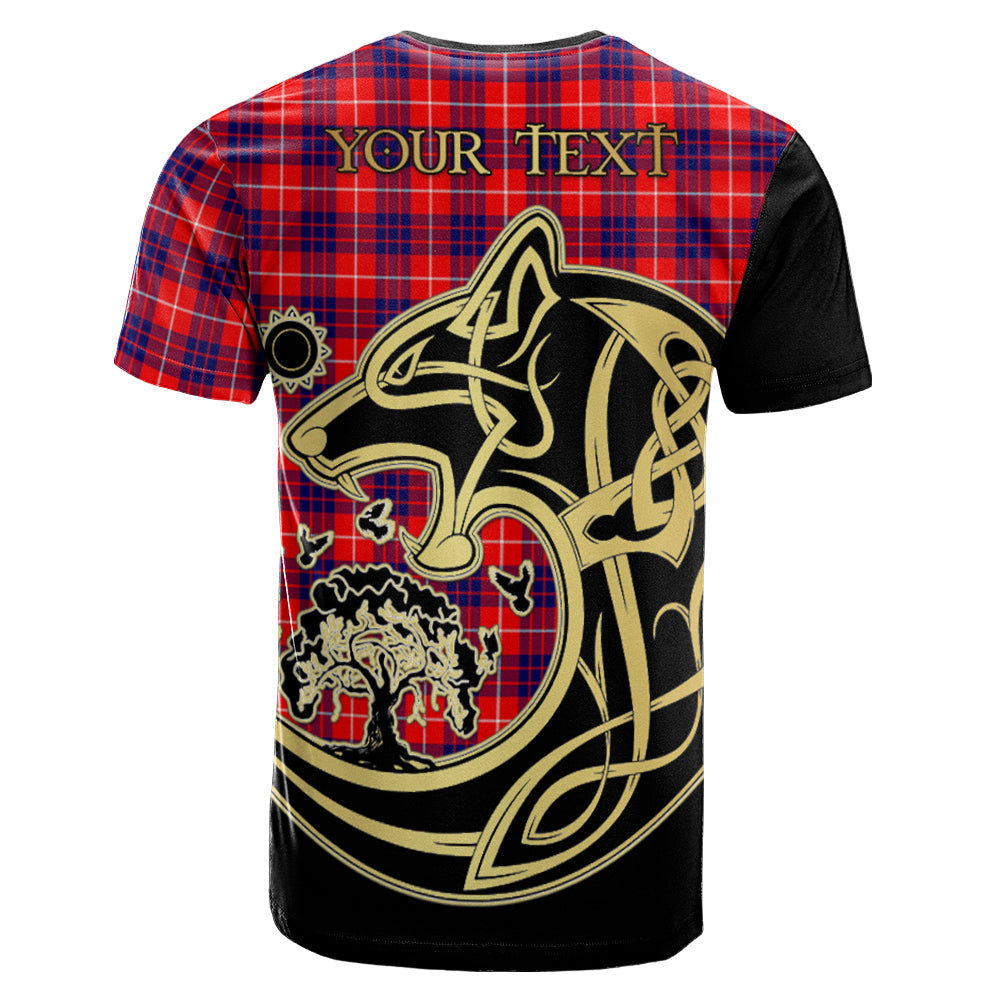 Printivon Hamilton Modern Crest Celtic Wolf Tartan T Shirt Custom Your Text