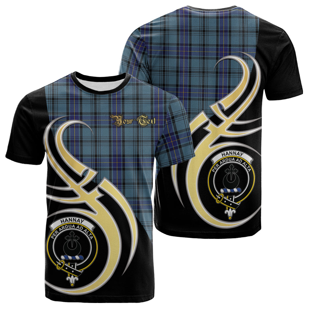 Printivon Hannay Blue Tartan Crest Believe In Me T Shirt