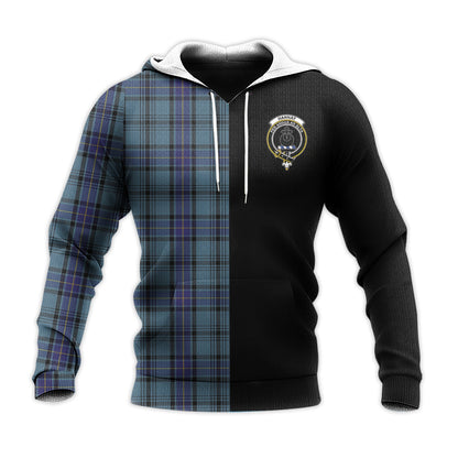 Printivon Hannay Blue Tartan Personalize Half Hoodie