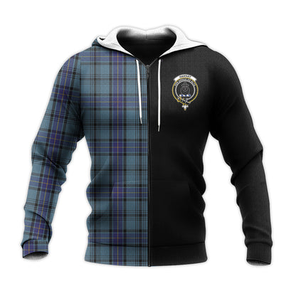 Printivon Hannay Blue Tartan Personalize Half Hoodie