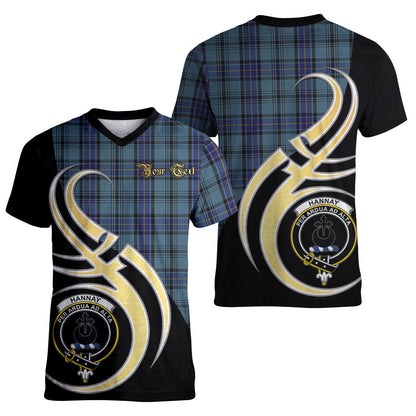 Printivon Hannay Blue Tartan Crest Believe In Me T Shirt