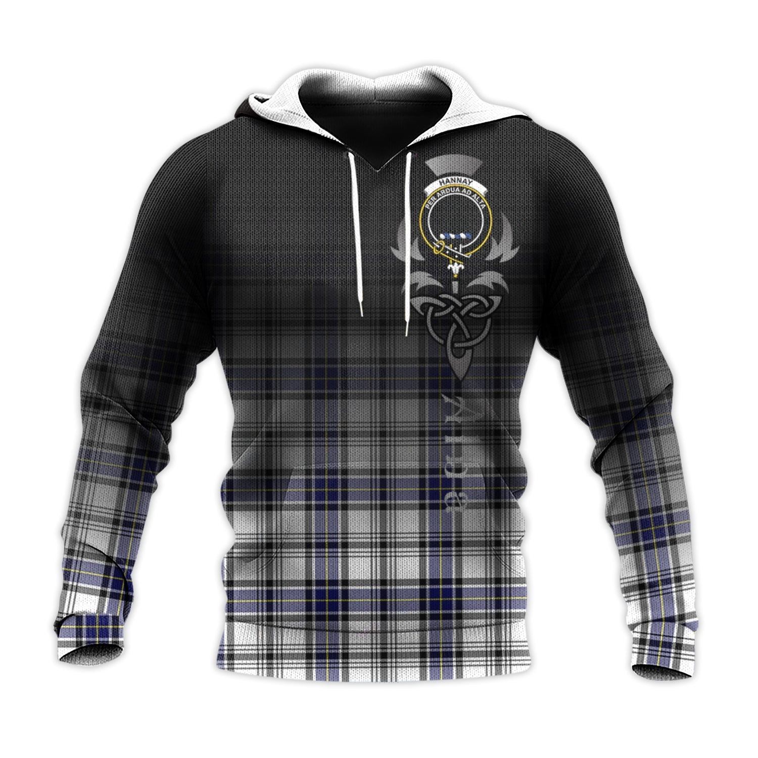 Printivon Hannay Modern Tartan Crest Alba Celtic Hoodie