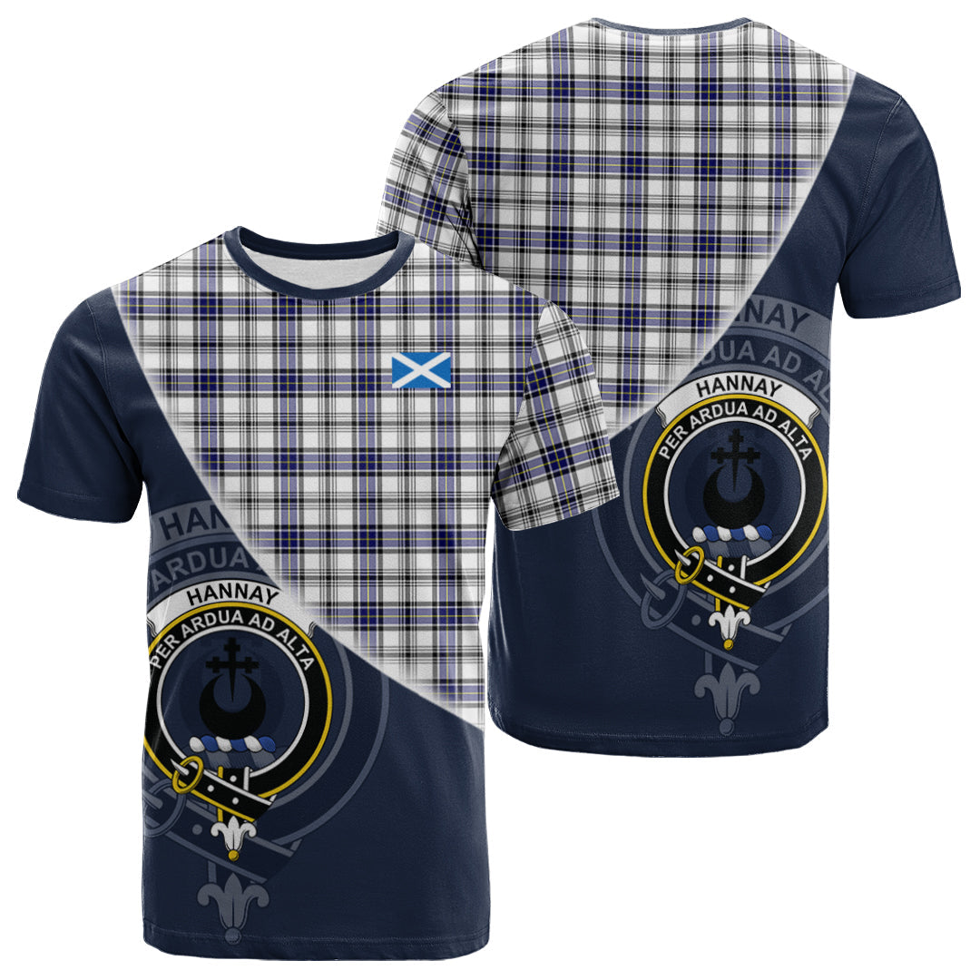 Printivon Hannay Modern Tartan Scottish Crest T Shirt