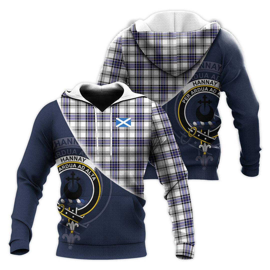 Printivon Hannay Modern Tartan Scottish Crest Hoodie