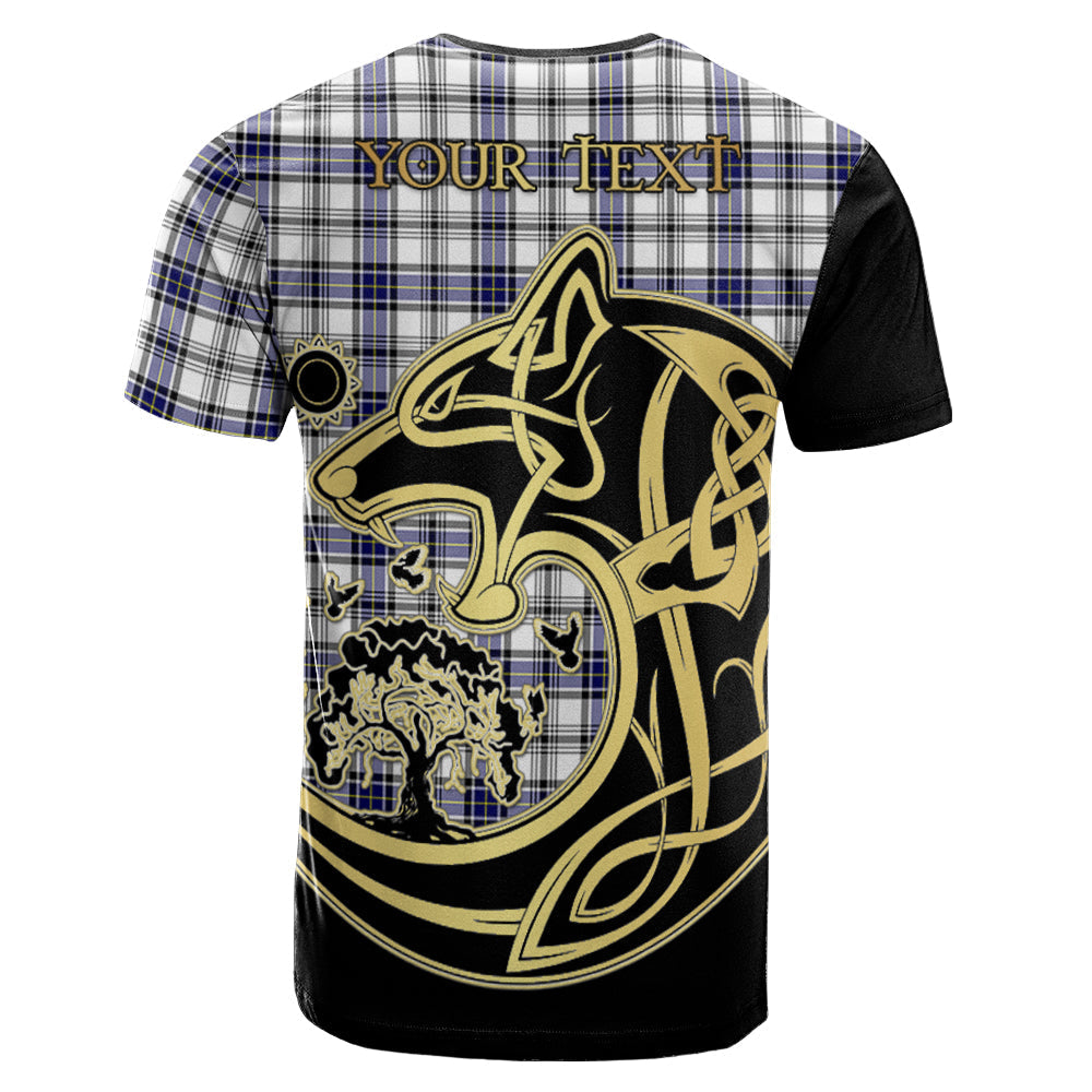 Printivon Hannay Modern Crest Celtic Wolf Tartan T Shirt Custom Your Text