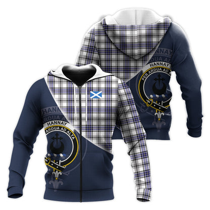Printivon Hannay Modern Tartan Scottish Crest Hoodie