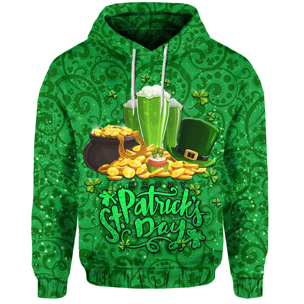 Ireland Happy Saint Patricks Day Hoodie With Shamrock