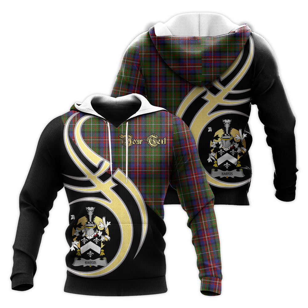 Printivon Hargis Clan Believe In Me Crest Tartan Knitted Hoodie Custom Your Text