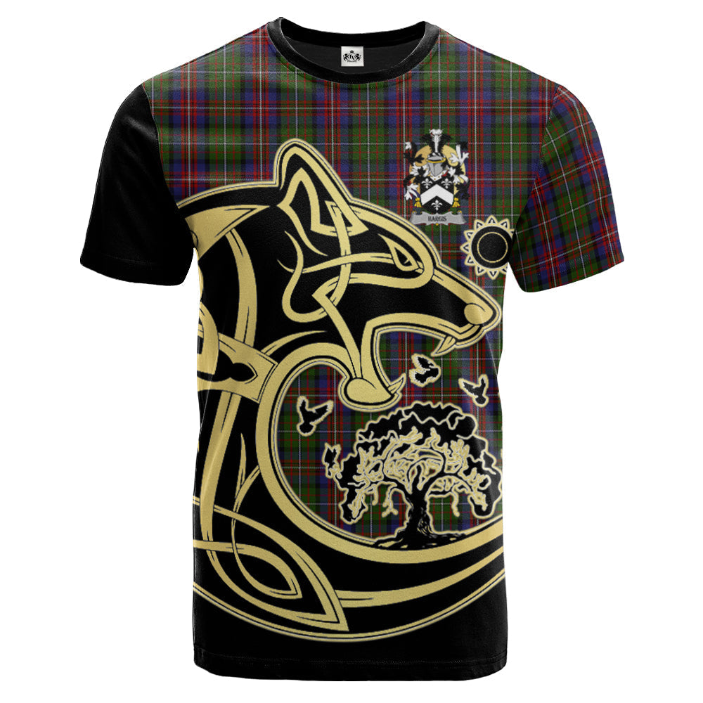 Printivon Hargis Crest Celtic Wolf Tartan T Shirt Custom Your Text
