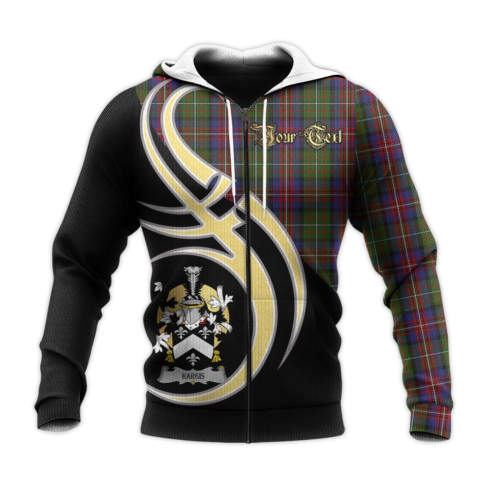 Printivon Hargis Clan Believe In Me Crest Tartan Knitted Hoodie Custom Your Text
