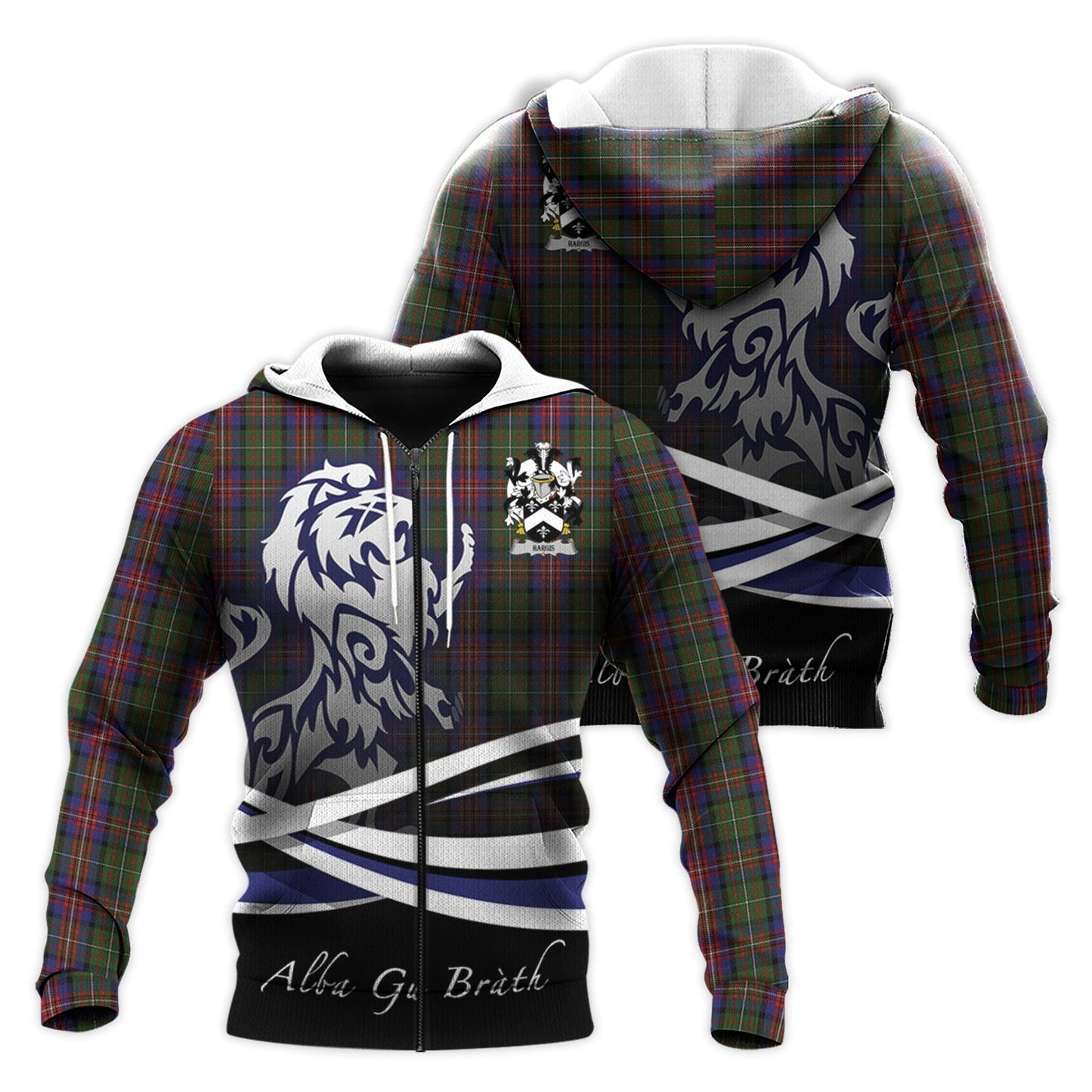 Printivon Hargis Tartan Scottish Lion Hoodie