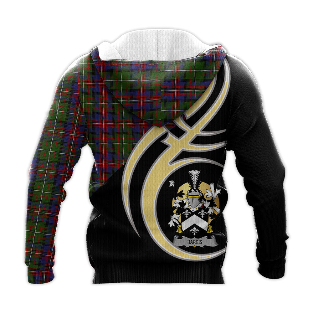 Printivon Hargis Clan Believe In Me Crest Tartan Knitted Hoodie Custom Your Text