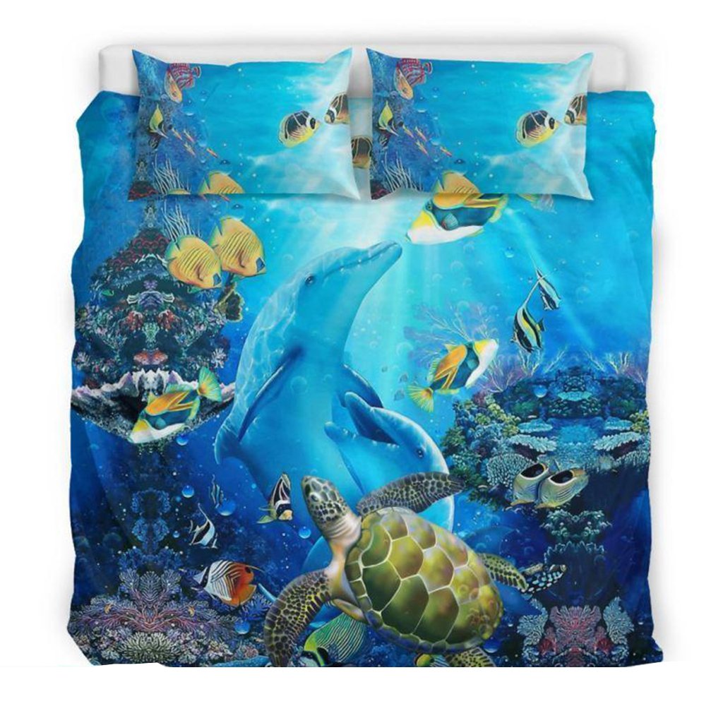 Hawaii Duvet Cover Set Dolphin & Turtle