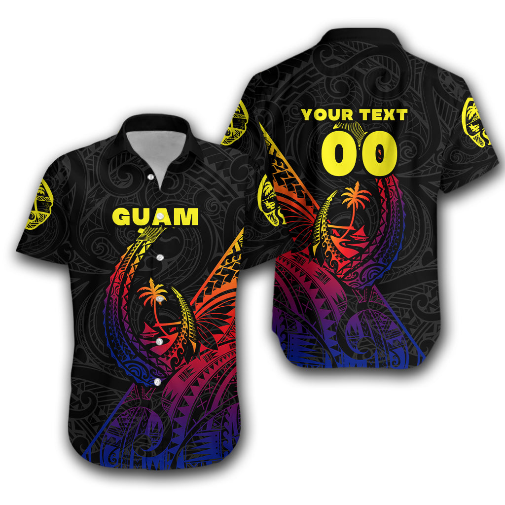 Custom Personalised Guam Rugby Hawaiian Shirt Polynesian Patterns Style - Gradient