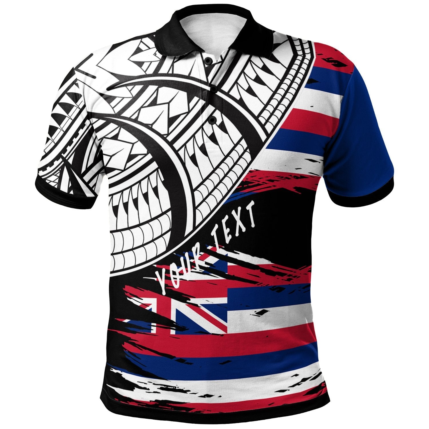 Hawaii Custom Personalised Polo Shirt - Hawaii Flag Style With Claw Pettern