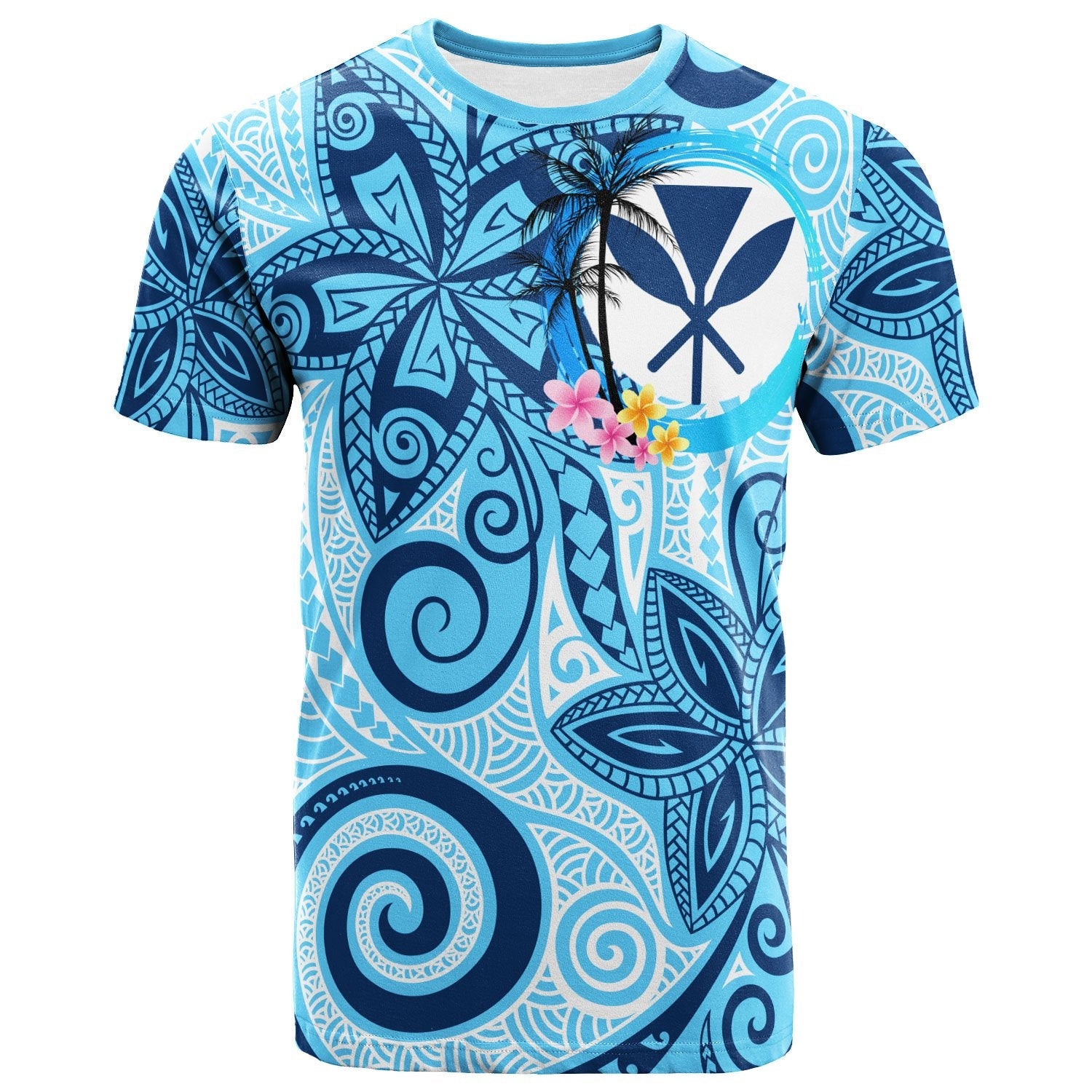 Hawaii T-Shirt - Tribal Plumeria Pattern