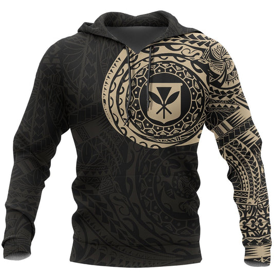 Polynesian Hoodie Kanaka Maoli Flag Polynesian Tattoo Style New A7