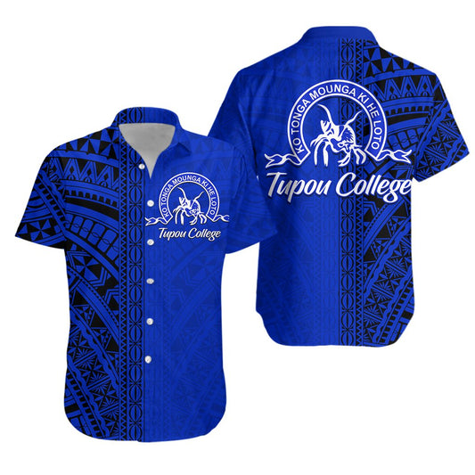 Tupou College Hawaiian Shirt Half Version Black