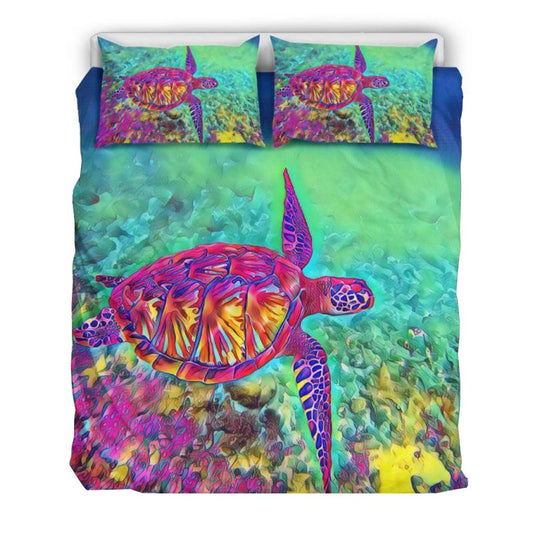 Hawaii Duvet Cover Set Hawaii Sea Turtle 01