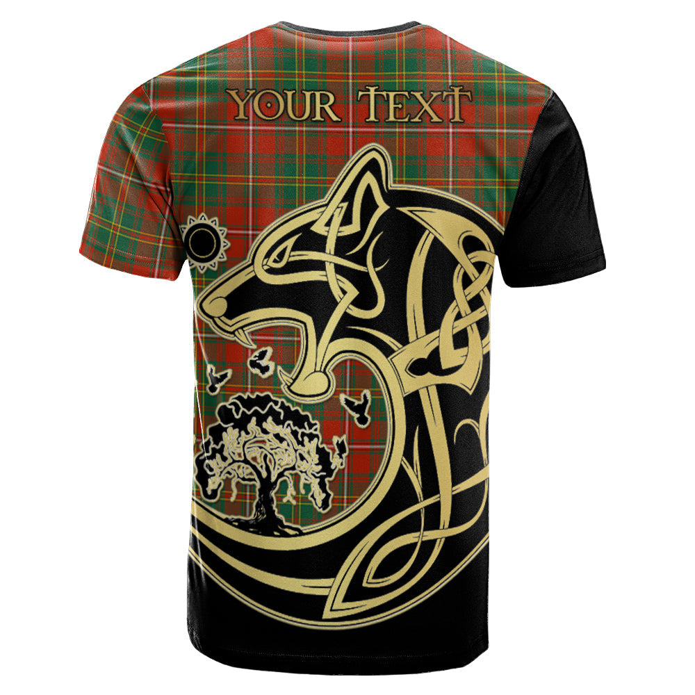Printivon Hay Ancient Crest Celtic Wolf Tartan T Shirt Custom Your Text