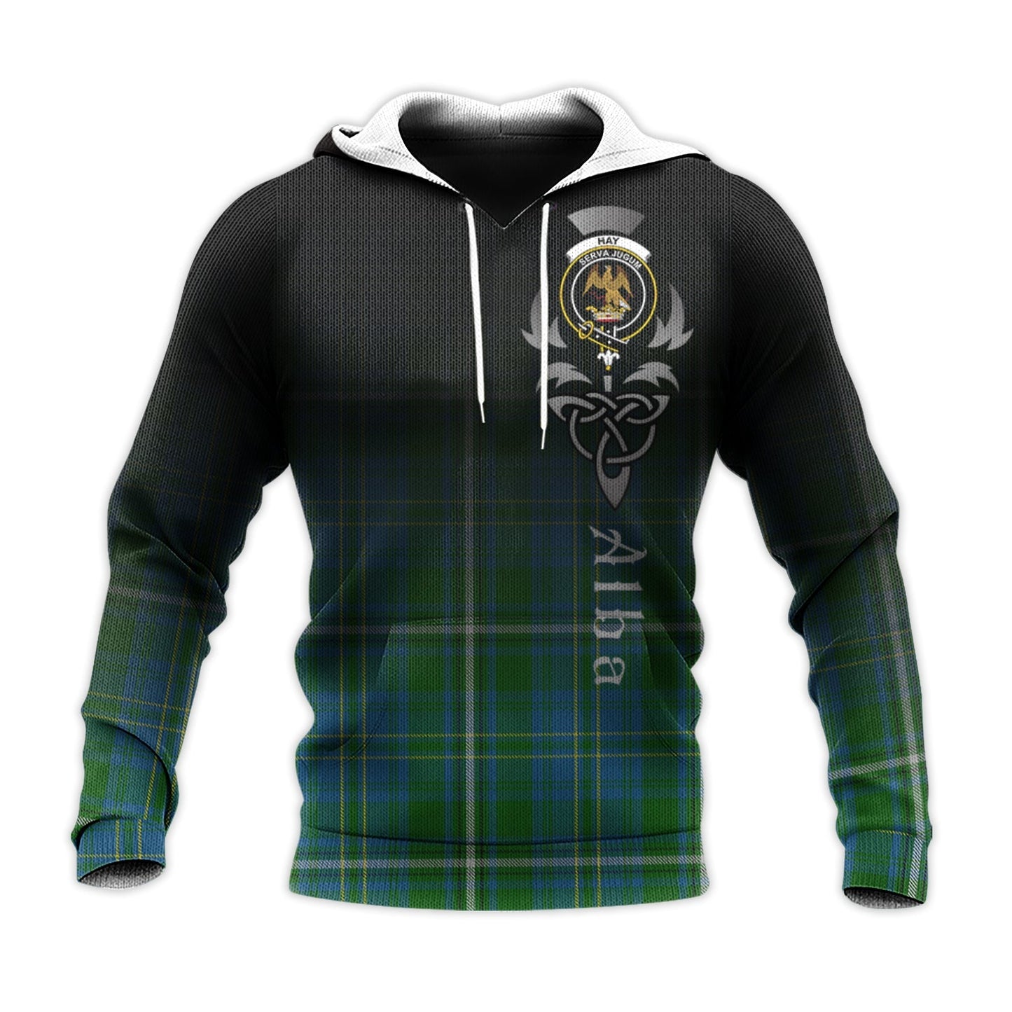 Printivon Hay Hunting Tartan Crest Alba Celtic Hoodie