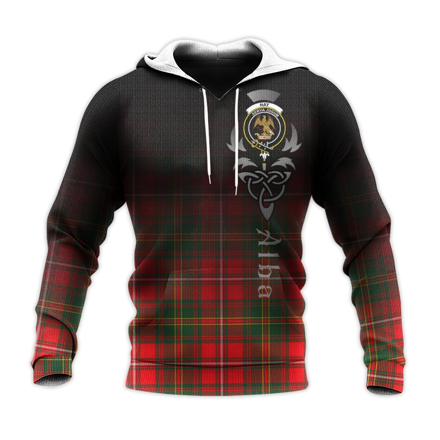 Printivon Hay Modern Tartan Crest Alba Celtic Hoodie
